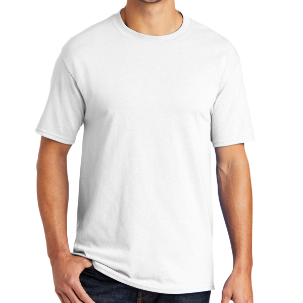 Port & Co Core Blend Tee, White, Front view