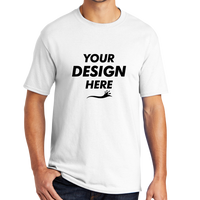 Port & Co Core Blend Tee, White, Front view, Mockup