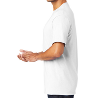 Port & Co Core Blend Tee, White, Left Sleeve view