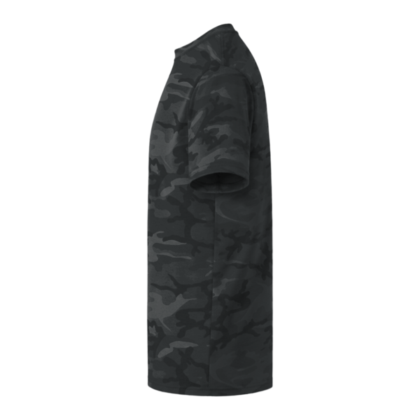 Port & Co Core Cotton Camo Tee, Black Heather Camo, Left Sleeve view