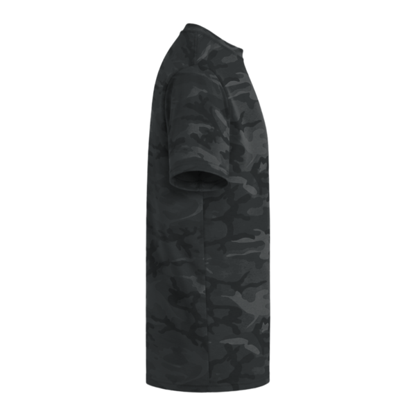 Port & Co Core Cotton Camo Tee, Black Heather Camo, Right Sleeve view