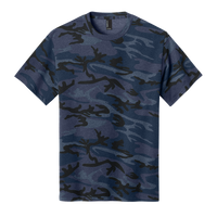 Port & Co Core Cotton Camo Tee, Heather Navy Camo, Front view