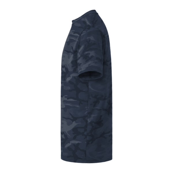 Port & Co Core Cotton Camo Tee, Heather Navy Camo, Left Sleeve view