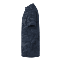 Port & Co Core Cotton Camo Tee, Heather Navy Camo, Left Sleeve view