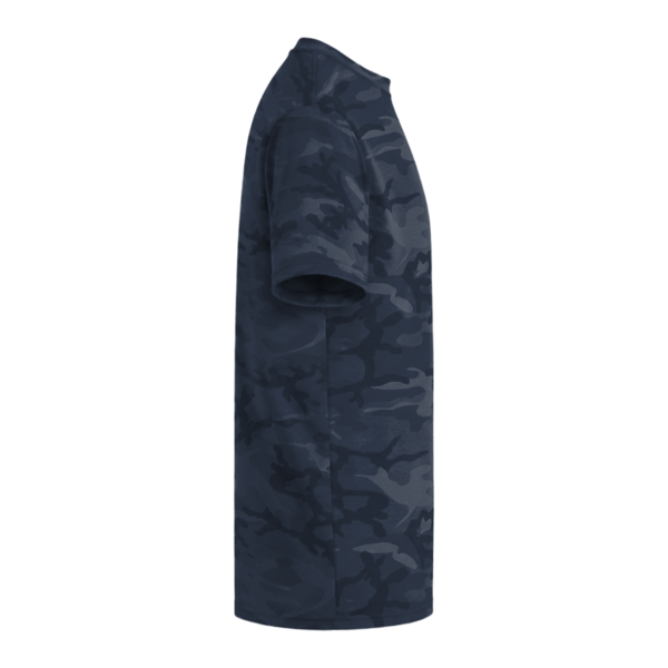 Port & Co Core Cotton Camo Tee, Heather Navy Camo, Right Sleeve view