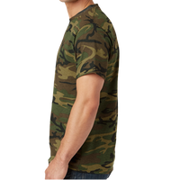 Port & Co Core Cotton Camo Tee, Military Camo, Left Side view