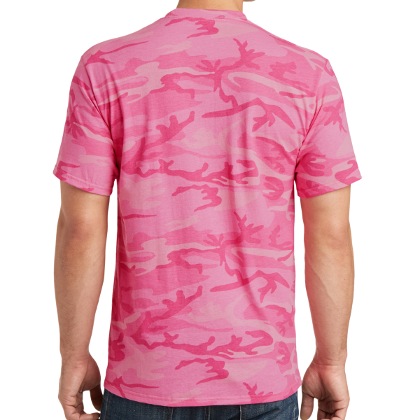 Port & Co Core Cotton Camo Tee, Pink Camo, Back view