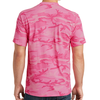 Port & Co Core Cotton Camo Tee, Pink Camo, Back view