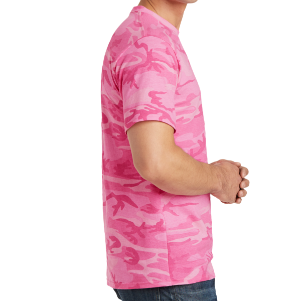 Port & Co Core Cotton Camo Tee, Pink Camo, Right Side view