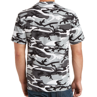 Port & Co Core Cotton Camo Tee, Winter Camo, Back view