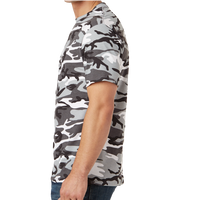 Port & Co Core Cotton Camo Tee, Winter Camo, Left Side view