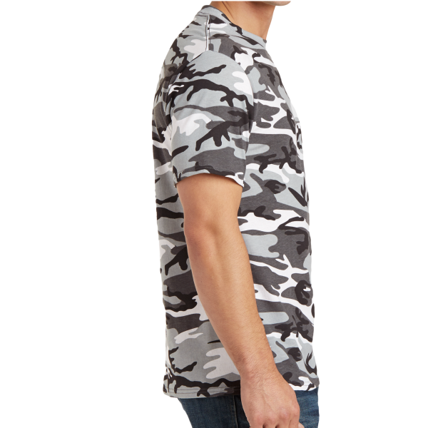 Port & Co Core Cotton Camo Tee, Winter Camo, Right Side view