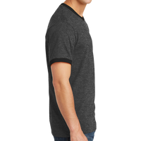 Port & Co Core Cotton Ringer Tee, Dark Heather Grey / Jet Black, Right Side view