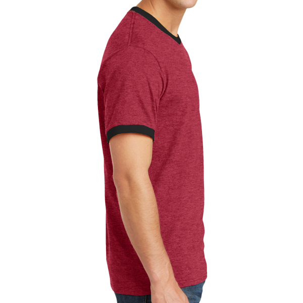 Port & Co Core Cotton Ringer Tee, Red / Jet Black, Right Side view