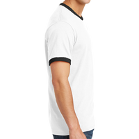 Port & Co Core Cotton Ringer Tee, White / Jet Black, Right Side view
