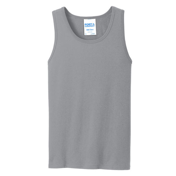 Port & Co Core Cotton Tank Top, Athletic Heather / Athletic Heather, Front view