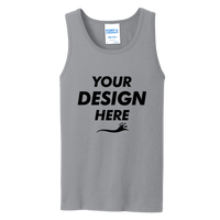 Port & Co Core Cotton Tank Top, Athletic Heather / Athletic Heather, Front view, Mockup