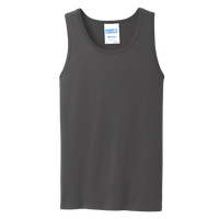 Port & Co Core Cotton Tank Top, Charcoal / Charcoal, Front view