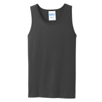 Port & Co Core Cotton Tank Top, Dark Heather Grey / Dark Heather Grey, Front view