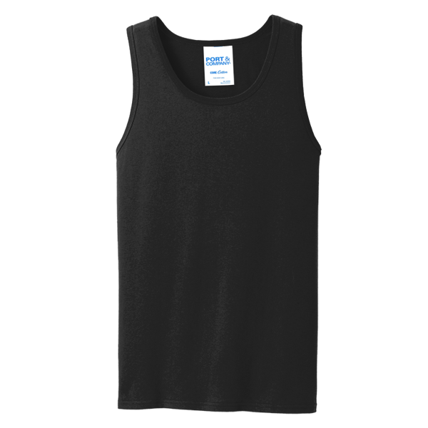 Port & Co Core Cotton Tank Top, Jet Black / Jet Black, Front view