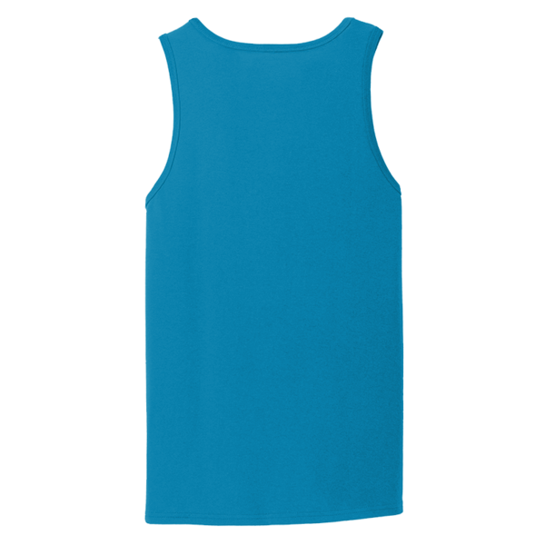 Port & Co Core Cotton Tank Top, Neon Blue / Neon Blue, Back view