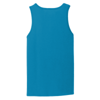 Port & Co Core Cotton Tank Top, Neon Blue / Neon Blue, Back view