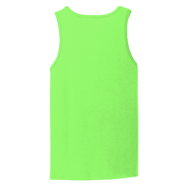Port & Co Core Cotton Tank Top, Neon Green / Neon Green, Back view