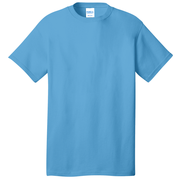 Port & Co Core Cotton Tee, Aquatic Blue, Front view
