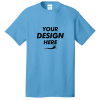 Port & Co Core Cotton Tee, Aquatic Blue, Front view, Mockup