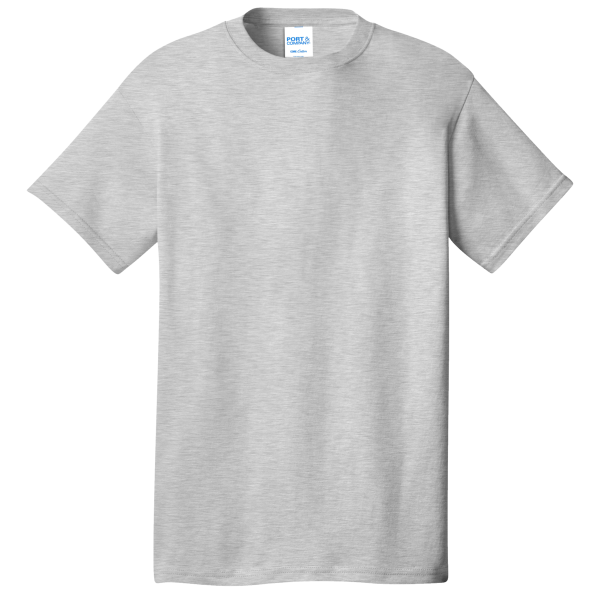 Port & Co Core Cotton Tee, Ash, Front view