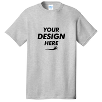 Port & Co Core Cotton Tee, Ash, Front view, Mockup