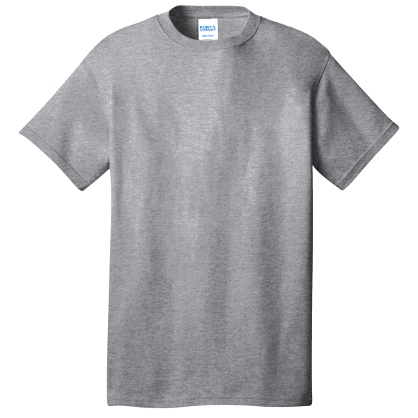 Port & Co Core Cotton Tee, Athletic Heather, Front view