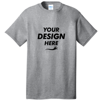 Port & Co Core Cotton Tee, Athletic Heather, Front view, Mockup