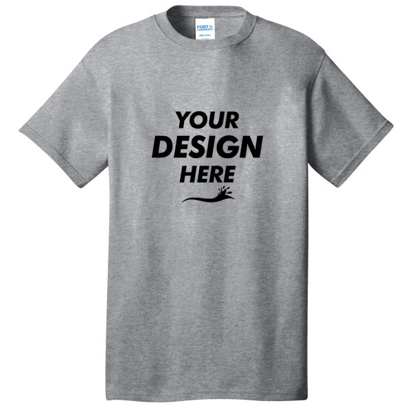 Port & Co Core Cotton Tee, Athletic Heather, Front view, Mockup