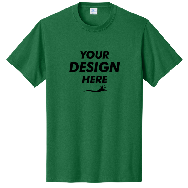 Port & Co Core Cotton Tee, Athletic Kelly, Front view, Mockup