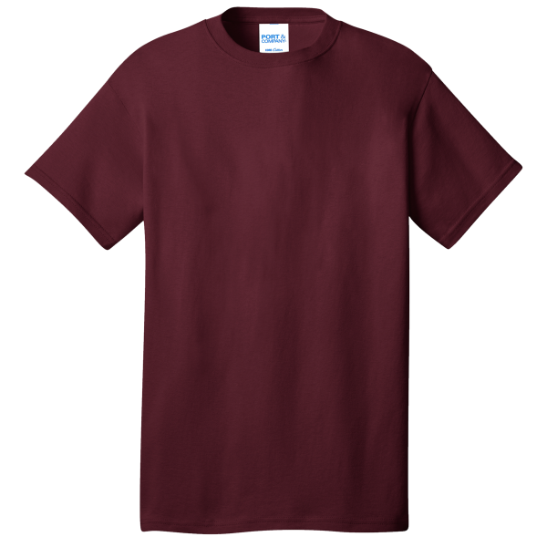 Port & Co Core Cotton Tee, Athletic Maroon, Front view
