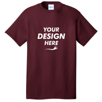 Port & Co Core Cotton Tee, Athletic Maroon, Front view, Mockup