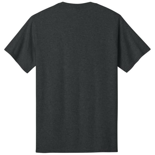 Port & Co Core Cotton Tee, Black Heather, Back view