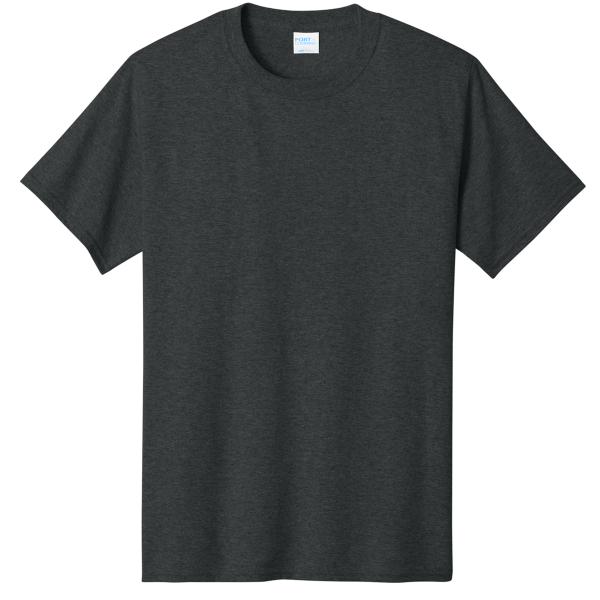 Port & Co Core Cotton Tee, Black Heather, Front view