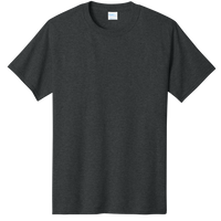 Port & Co Core Cotton Tee, Black Heather, Front view
