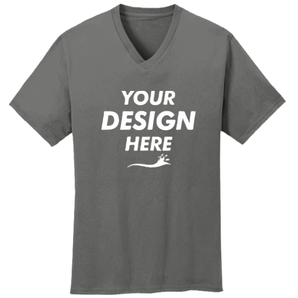 Port & Co Core Cotton V Neck Tee, Charcoal, New product view view, Mockup