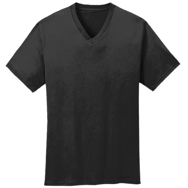 Port & Co Core Cotton V Neck Tee, Jet Black, New product view view
