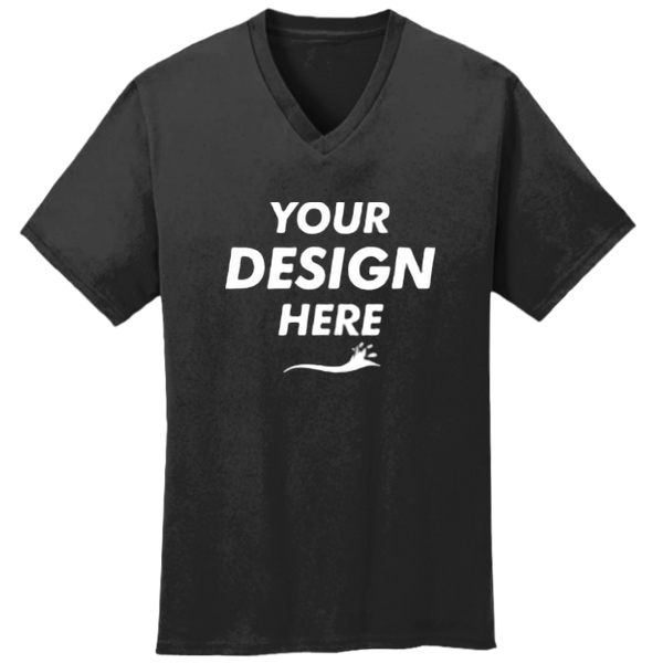 Port & Co Core Cotton V Neck Tee, Jet Black, New product view view, Mockup