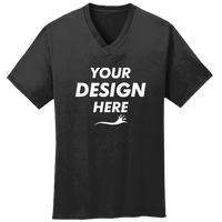 Port & Co Core Cotton V Neck Tee, Jet Black, New product view view, Mockup