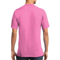 Port & Co Core Cotton V Neck Tee, Neon Pink, New product view view