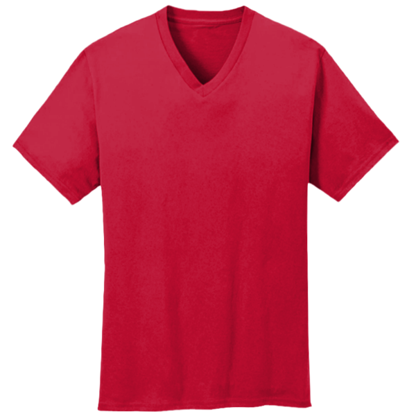 Port & Co Core Cotton V Neck Tee, Red, New product view view
