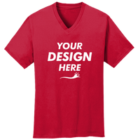 Port & Co Core Cotton V Neck Tee, Red, New product view view, Mockup