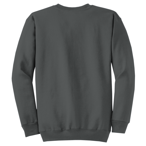 Port & Co Core Fleece Crewneck Sweatshirt, Charcoal, Back view