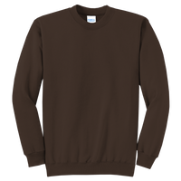Port & Co Core Fleece Crewneck Sweatshirt, Dark Chocolate Brown, Front view
