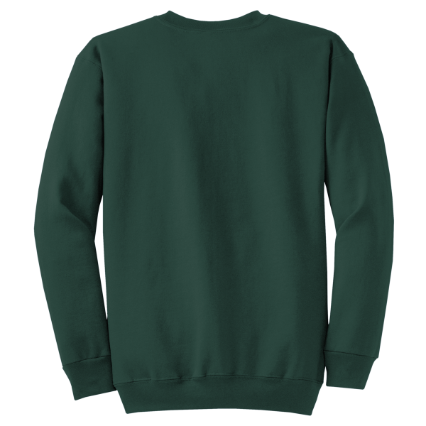 Port & Co Core Fleece Crewneck Sweatshirt, Dark Green, Back view